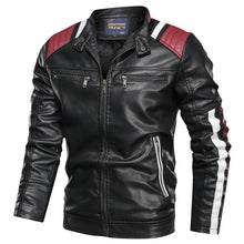 Load image into Gallery viewer, 2019 Autumn Winter Men's Leather Jacket Casual Fashion Stand Collar Motorcycle Jacket Men Slim Style Quality Leather Jacket Men