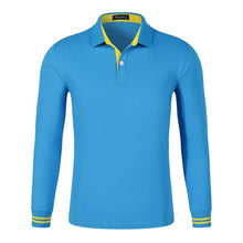 Load image into Gallery viewer, Fall Breathable Cotton Slim Polo Shirt Men Long Sleeve Fashion Collar Fitness Solid Male Golf Solid Color Workwear Customization